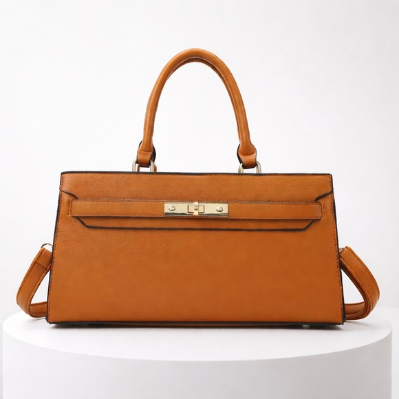 Brown Top Handle Satchel - Picture 6 of 6